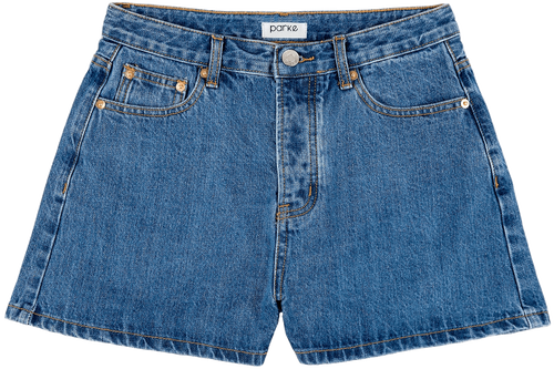 white 90s short flat -med wash
