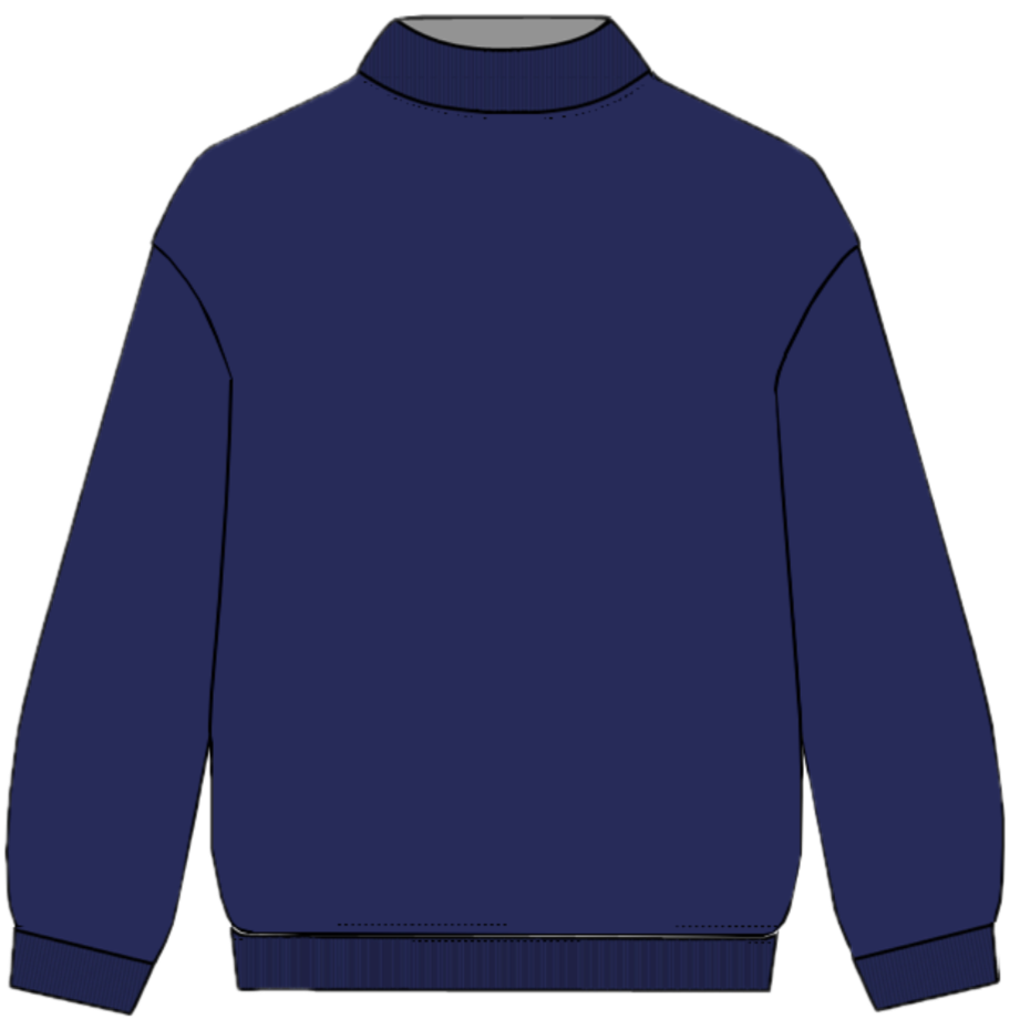 classic mockneck flat lay -denim