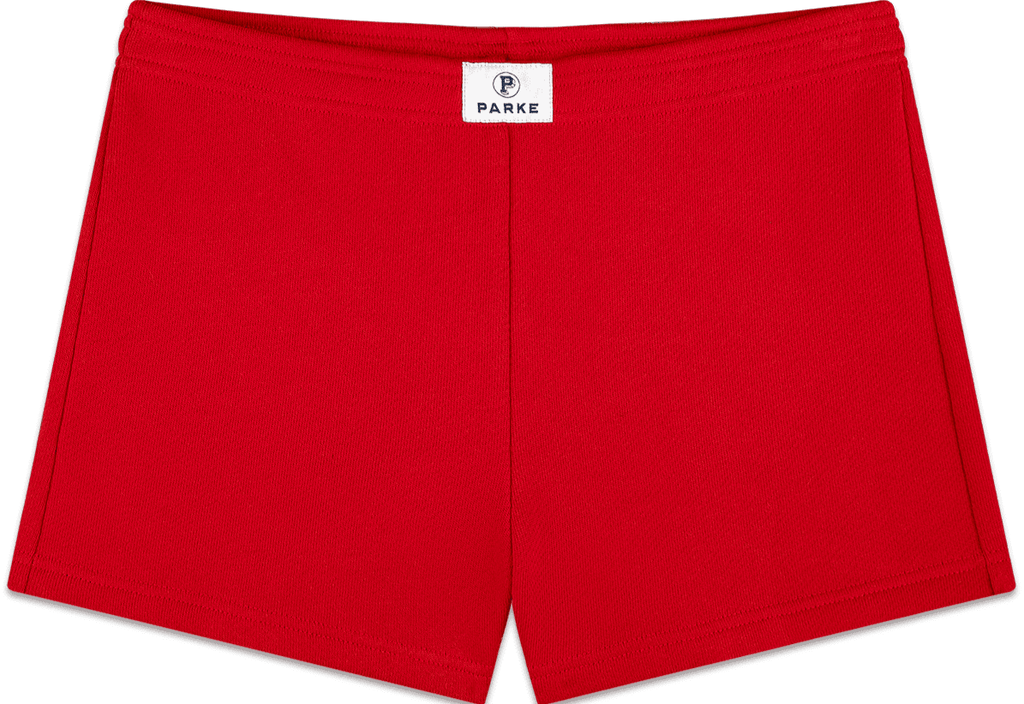 mini sweatshorts -firecracker