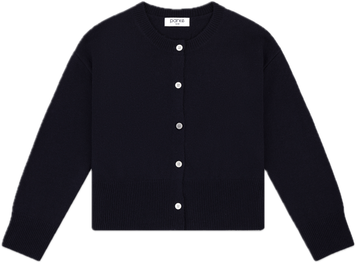 navy cardigan flat lay - navy