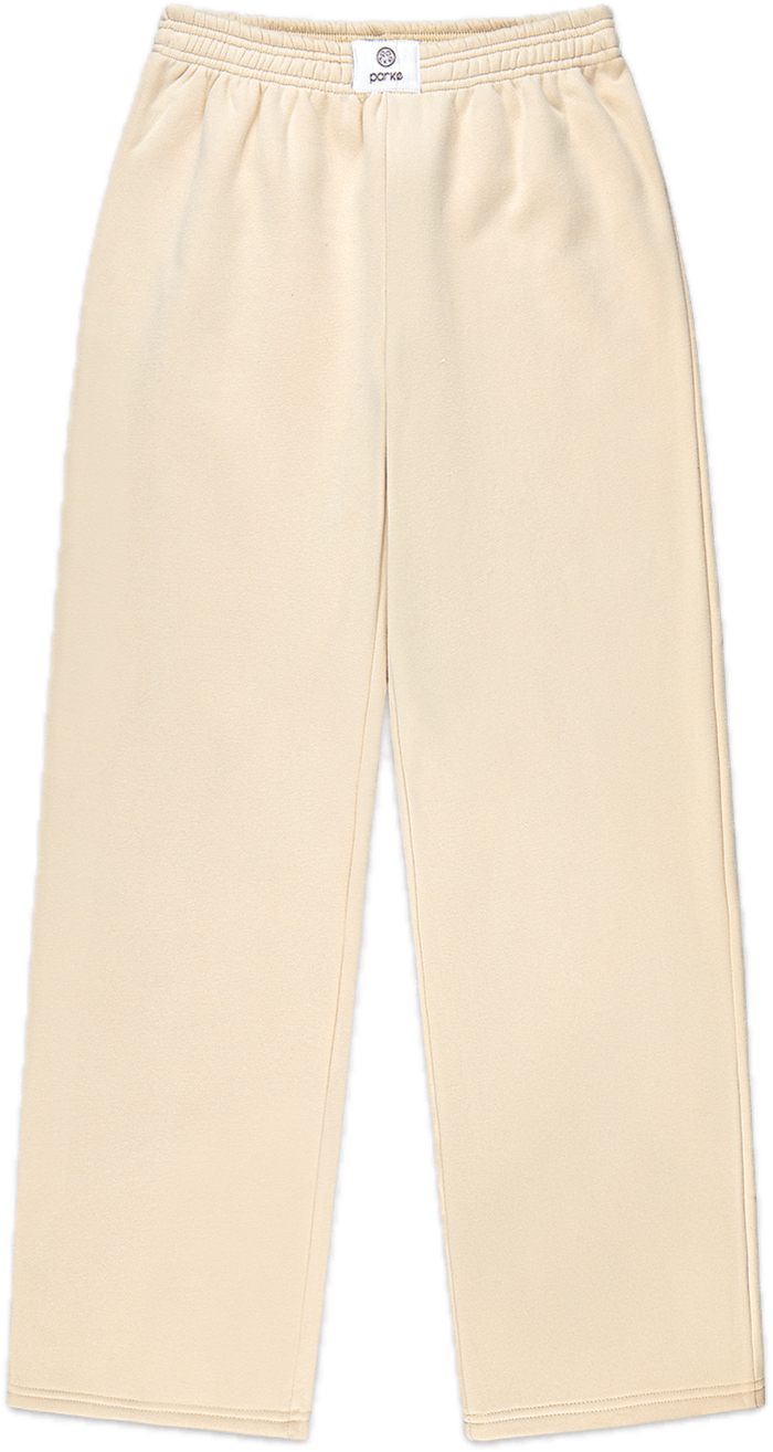 buttercream boxer sweat pant flat lay -buttercream