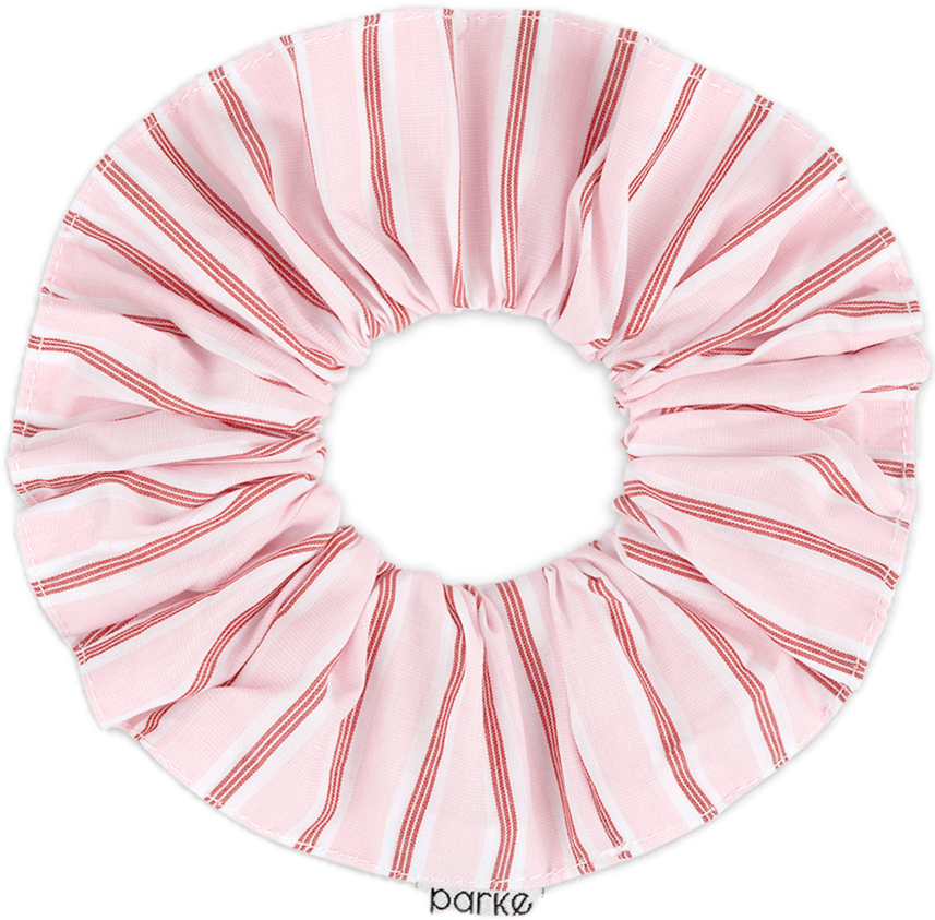light pink stripe scrunchie -light pink stripe