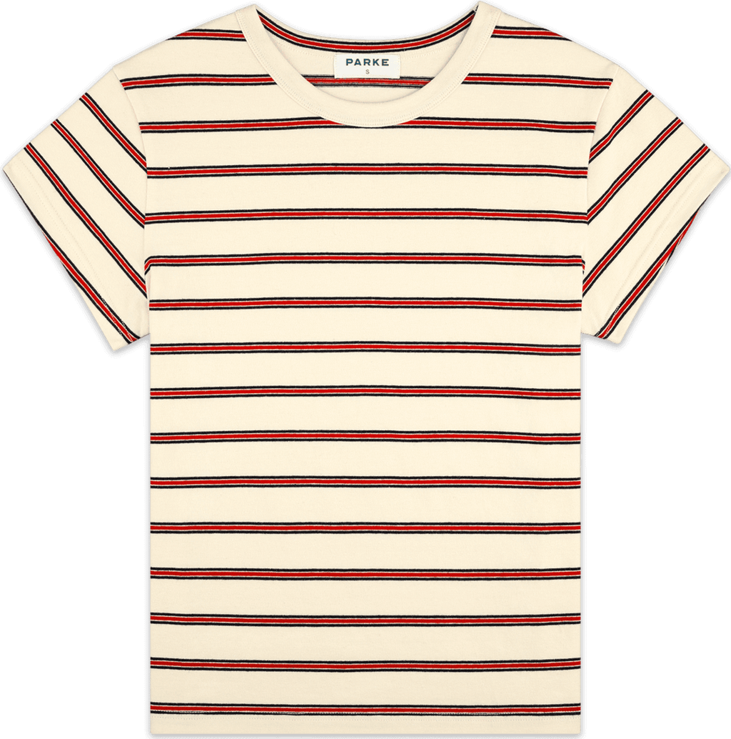 cotton tee -firecracker stripe