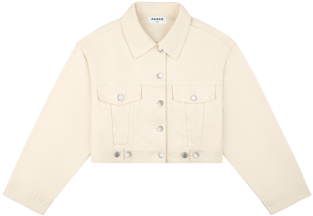 adjustable denim jacket -cream